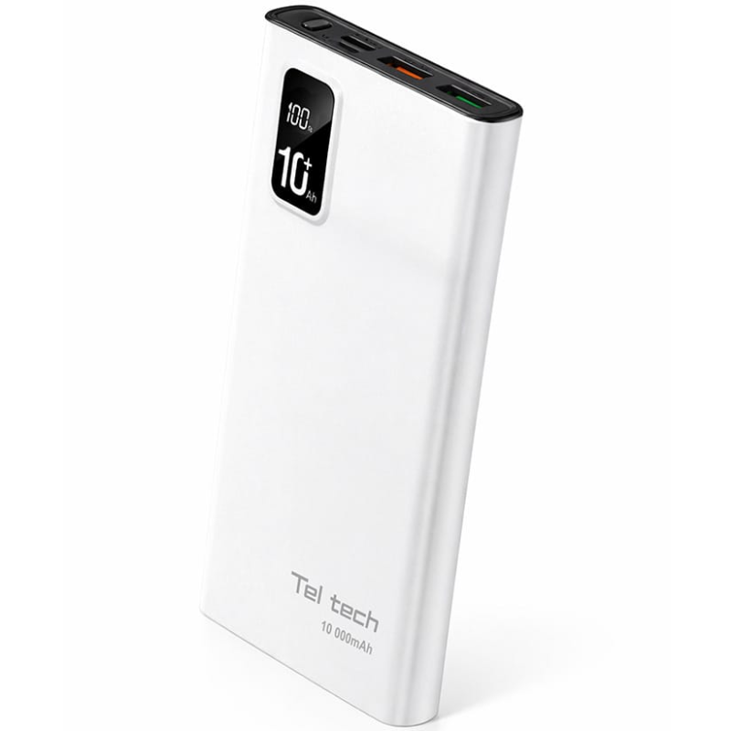 Powerbank Teltech TPB-10 10000 mAh 22.5 W Biały - White