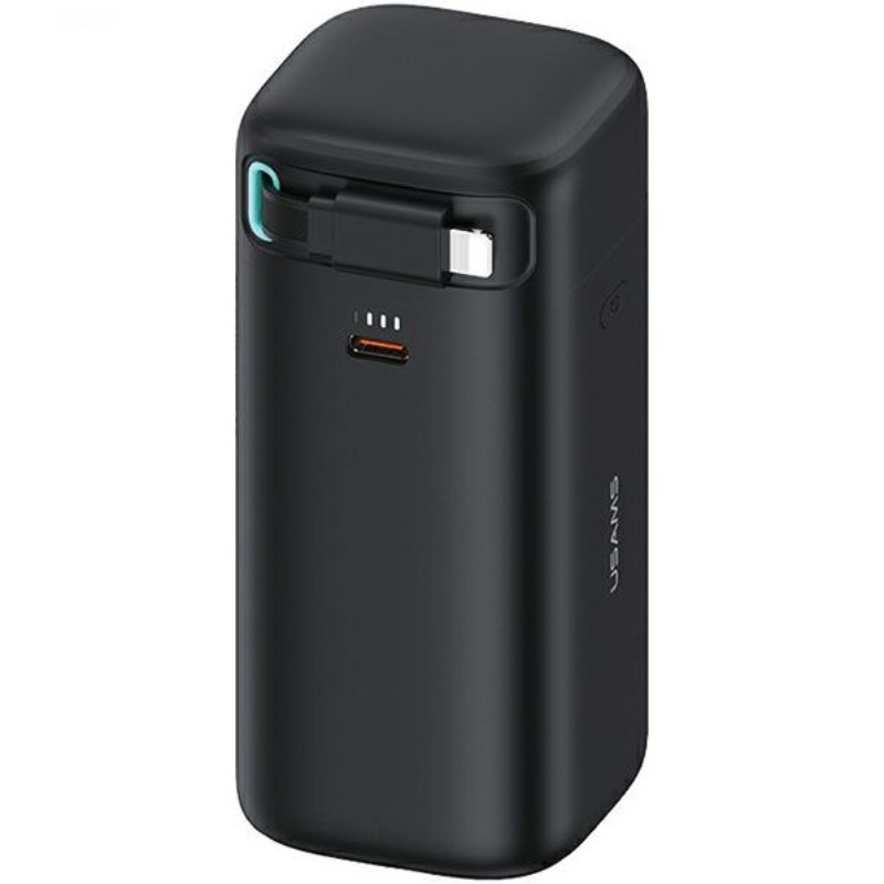 Powerbank USAMS US-CD217 XMF Series Lightning Retractable 18000 mAh 45 W Czarny - Black