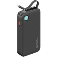Powerbank USAMS US-CD225 Lightning Retractable 10000 mAh 20 W Czarny - Black
