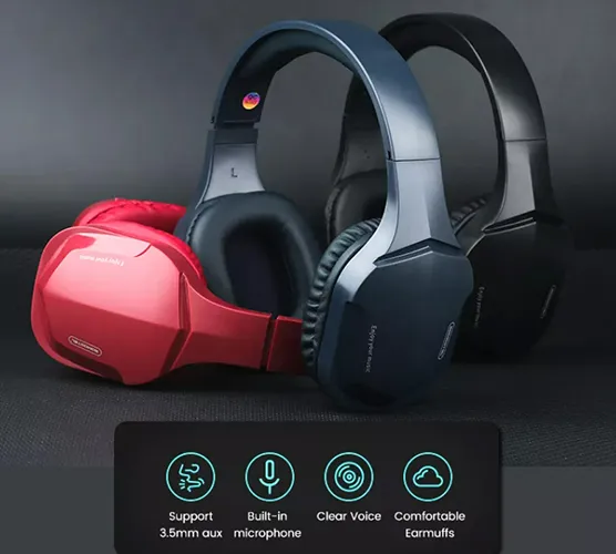 Słuchawki nauszne Somostel SMS-CJ08 POWERFULL BASS Bluetooth V 5.0 czarne
