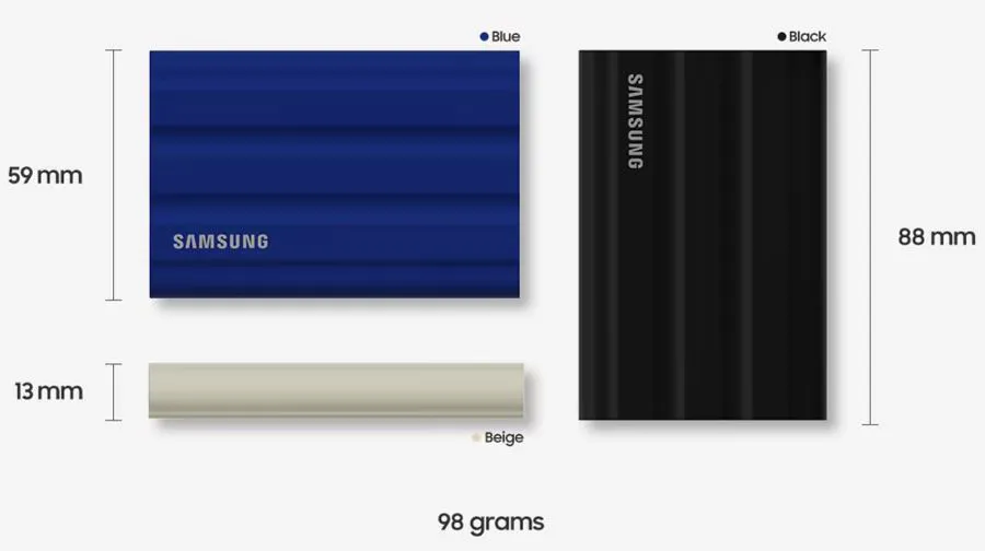 Dysk Samsung Portable SSD T7 Shield USB 3.2 1 TB niebieski