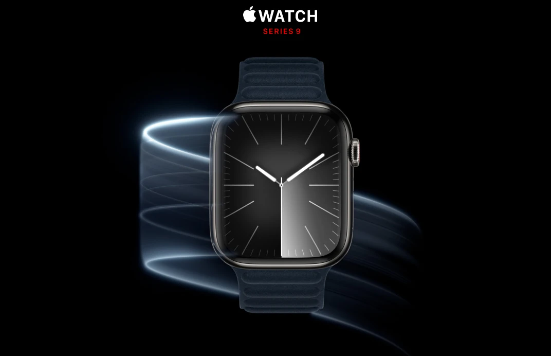 Apple Watch Series 9 GPS z kopertą 41mm z aluminium w kolorze północy z paskiem sportowym S/M w kolorze północy