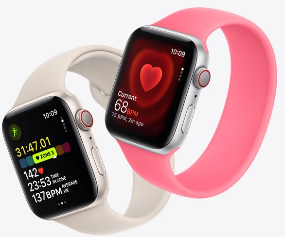 Apple Watch SE V2 GPS 44 mm z opaską sportową księżycowa poświata