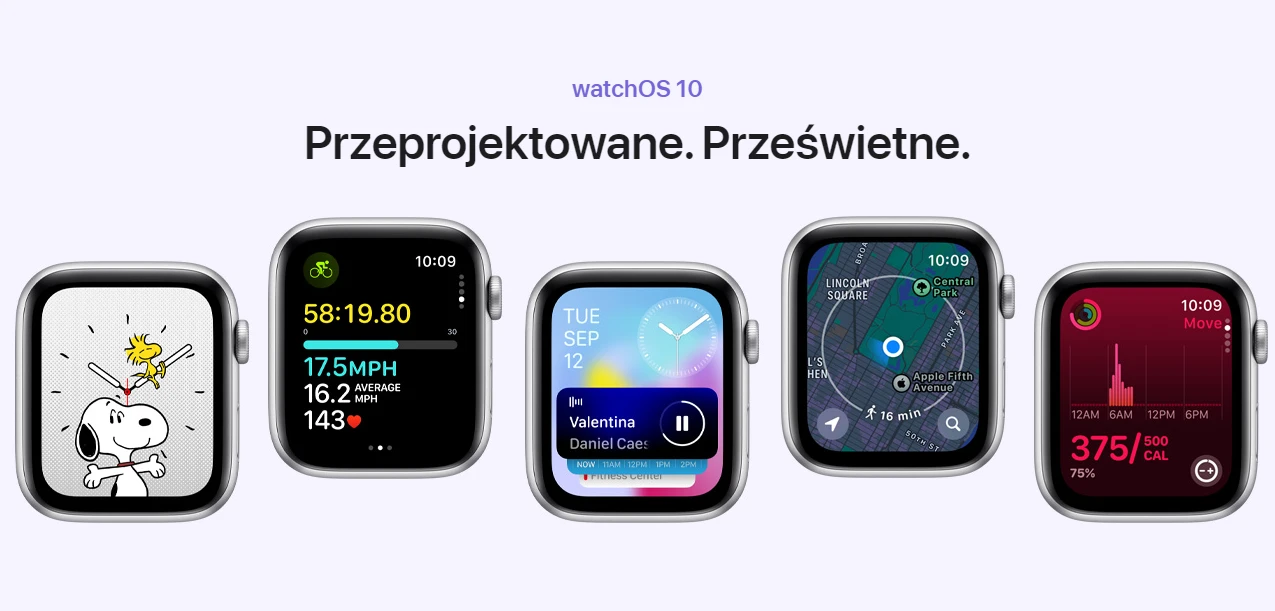 Apple Watch SE V2 GPS 44 mm koperta z aluminium w kolorze srebrnym z paskiem sportowym rozmiar S/M błękit burzy (2023)