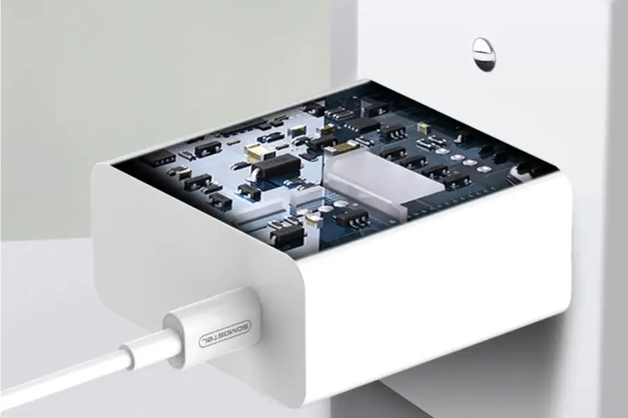 Ładowarka sieciowa 65W GaN USB-C Somostel SMS-Q15 + kabel USB-C / USB-C biała