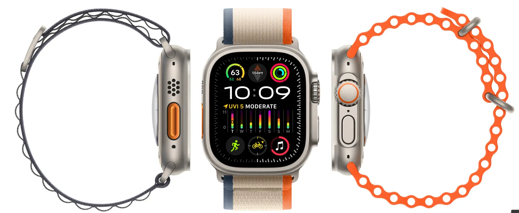 Apple Watch Ultra 2 LTE 49 mm koperta tytanowa + opaska Trail rozmiar M/L pomarańczowo-beżowy