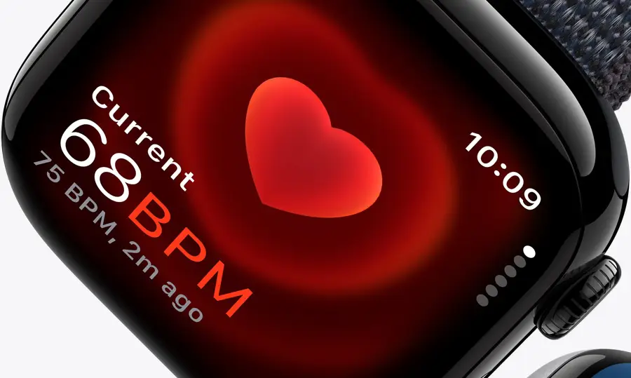 Apple Watch Series 10 GPS z kopertą 42 mm z aluminium w kolorze onyksu z paskiem sportowym w kolorze czarnym S/M